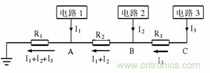 圖 14 串聯(lián)單點(diǎn)接地