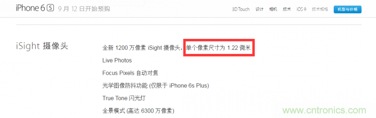 iPhone 6s告別800萬像素，探秘新攝像頭“1.22微米像素”