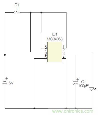 圖1：閃光燈標(biāo)電路圖。