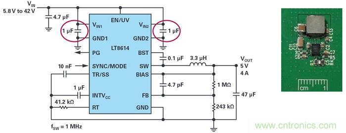 是否可以將低EMI電源安裝到擁擠的電路板上？