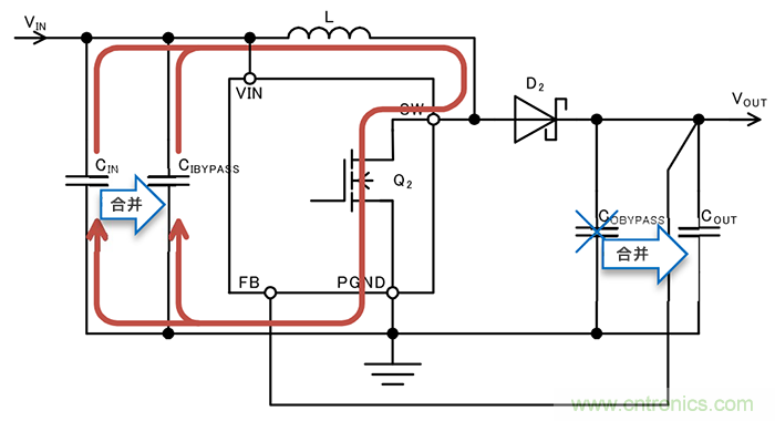 升壓型DC/DC轉換器的電流路徑