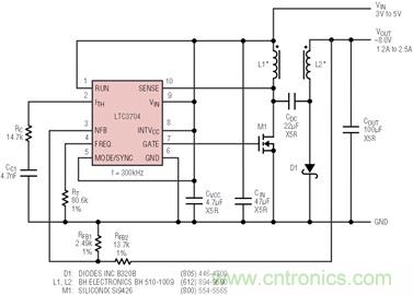 具有負反饋引腳和用于負輸出電源的高性能、單端控制器IC