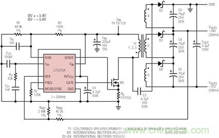 具有負反饋引腳和用于負輸出電源的高性能、單端控制器IC