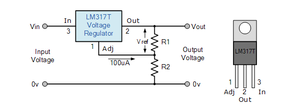 如何使用LM317T創(chuàng)建可變電壓電源